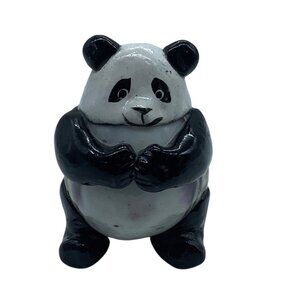 Panda Bear Tiger Cowry Shell Novelty Figure 3" Hand Painted Design